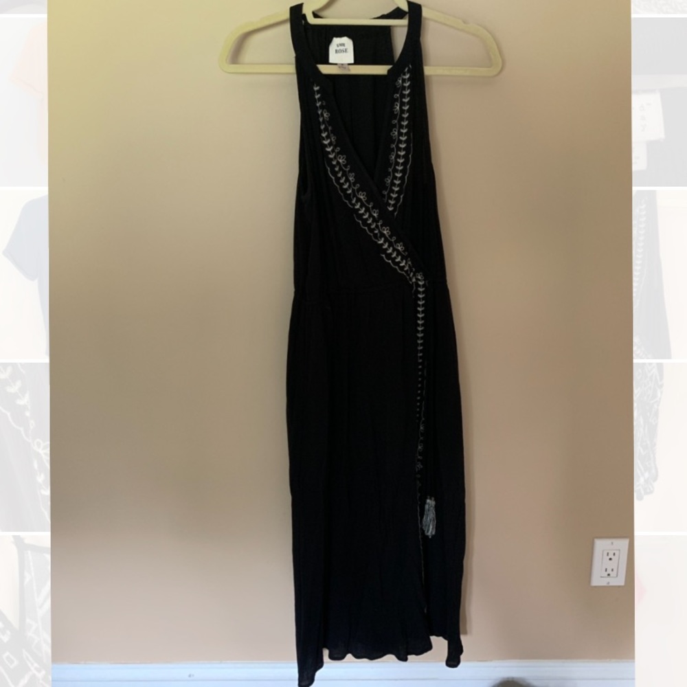 Black Boho Midi Knox Rose Dress